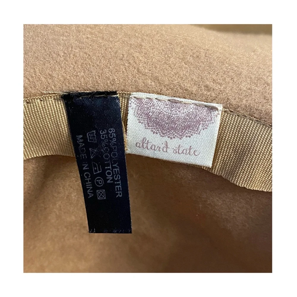Altar’s State Brown Felt Floppy Boho Hat Self Band One Size 4”BRIM 7” - Picture 7 of 7